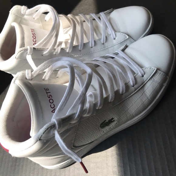 Lacoste White Leather Hi Tops Ladies 